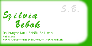 szilvia bebok business card