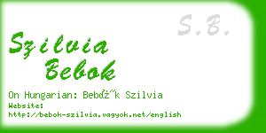 szilvia bebok business card
